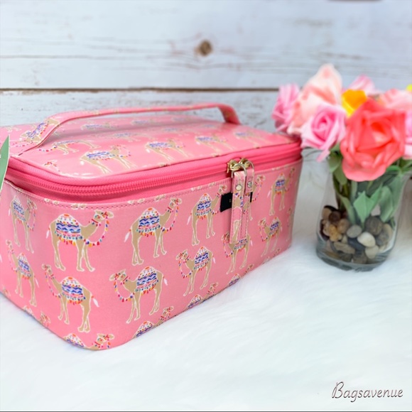 Kate spade large Colin camel pink cosmetic case - Picture 3 of 8